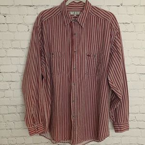 Vintage Guess red & white striped button dwn shirt